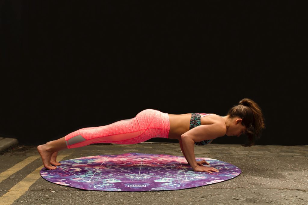 girl is doing exercises 