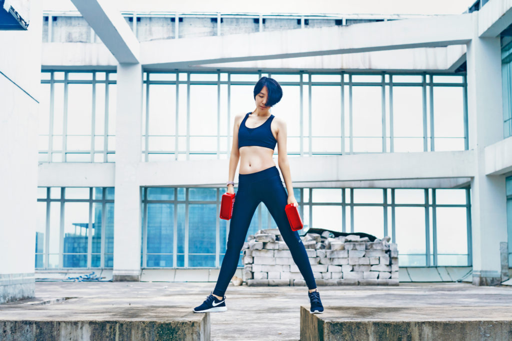 girl is doing exercises