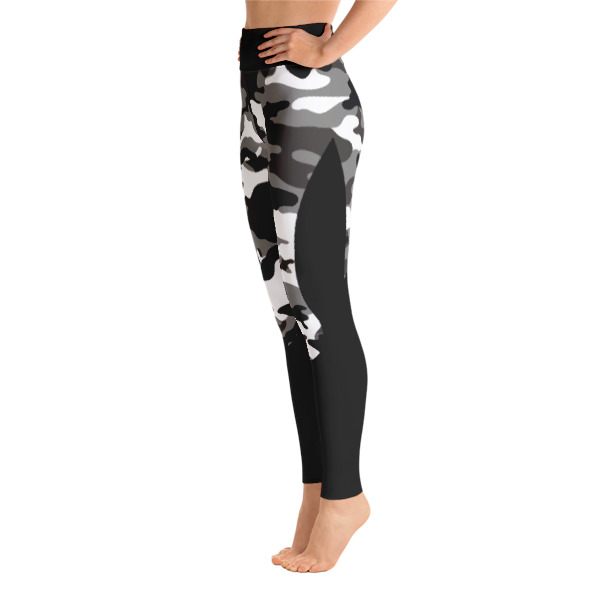 Army Green Black Athletic Yoga Leggings