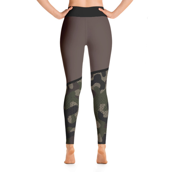 Sttiped Camouflage Brown Yoga Leggings