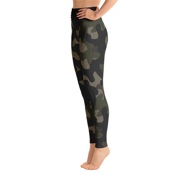 Patterned Camo Black Yoga Leggings