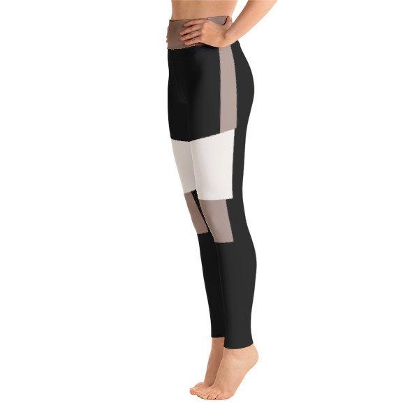 Colorful Striped Black Yoga Leggings