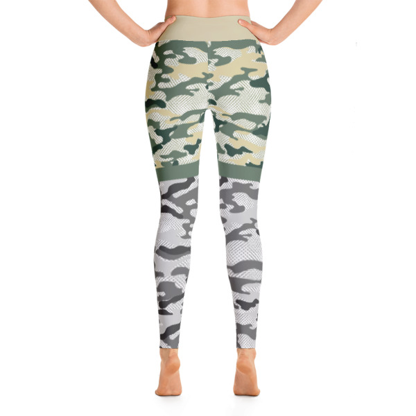 Camo Gray-Green Athletic Yoga Leggings