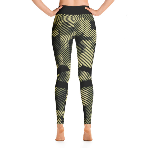 Patterned Camouflage Capri Green-Black Yoga Leggings