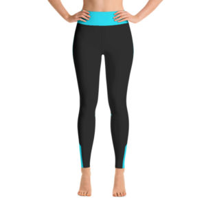 black leggins with blue stripes