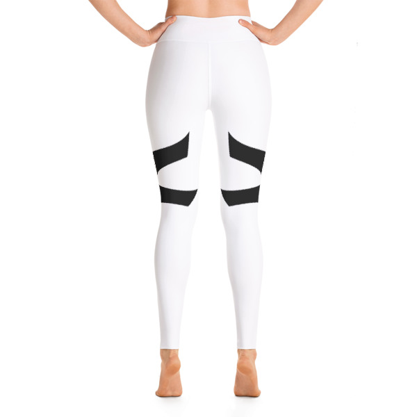 Striped White-Black Yoga Leggings