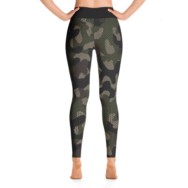 Patterned Camo Black Yoga Leggings