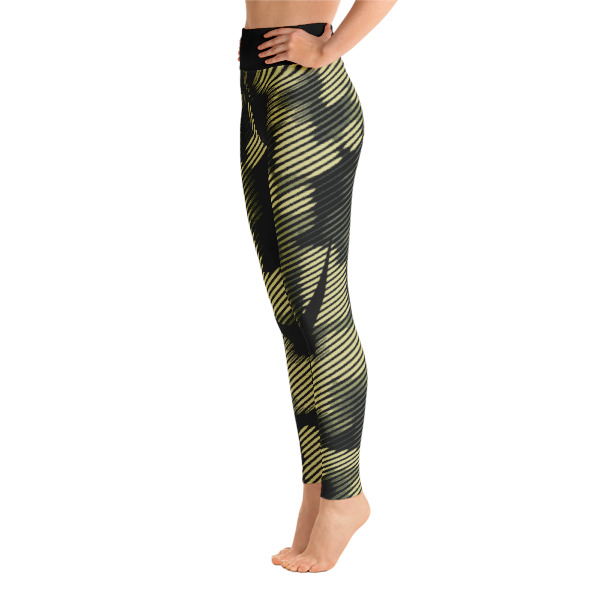 Patterned Camouflage Outfits Green-Black Yoga Leggings