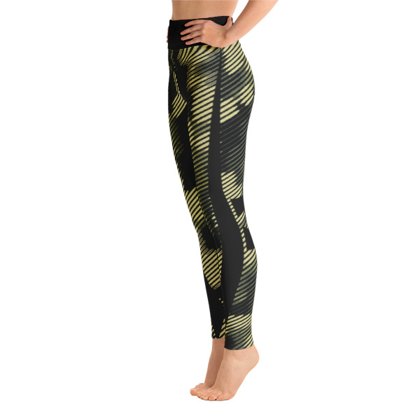 Patterned Camouflage Capri Green-Black Yoga Leggings