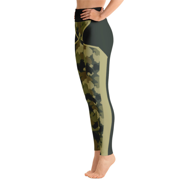 Sttiped Camouflage Green Yoga Leggings