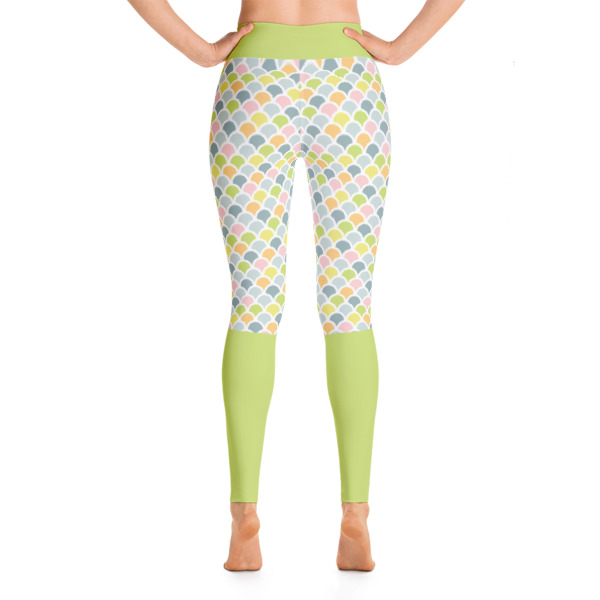 Mermaid Colored printed on Yellow Yoga leggings