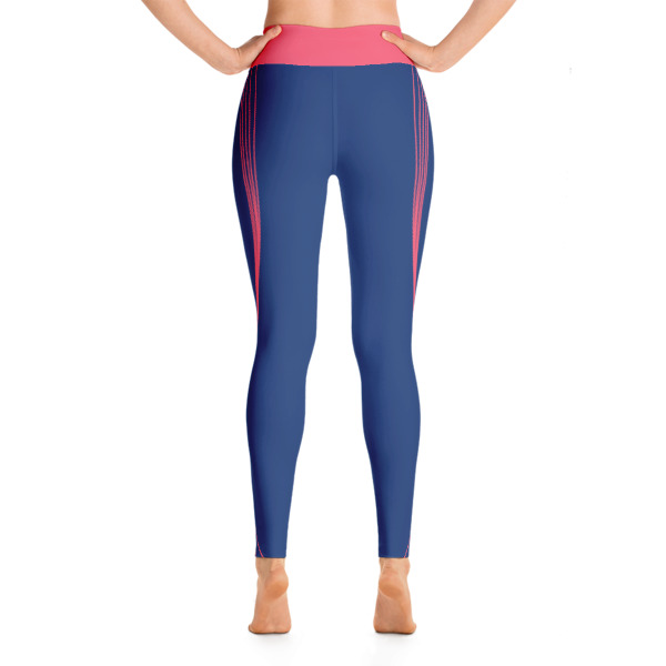 Womens Striped Athletic Yoga Leggings
