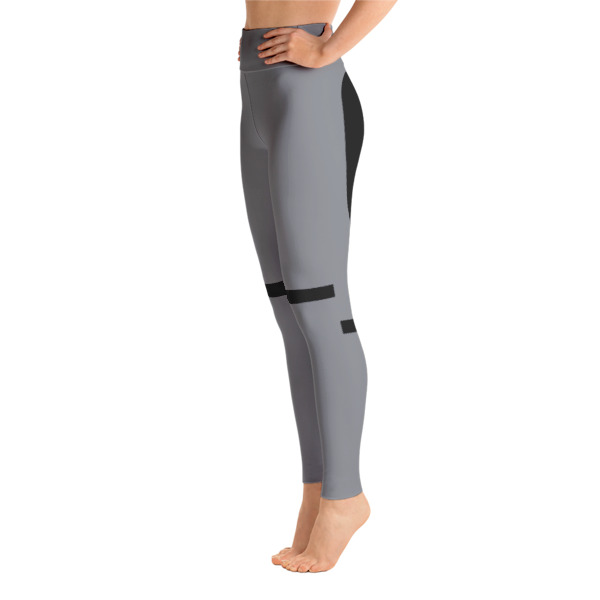 Colorful Black-Gray Workout Yoga Leggings