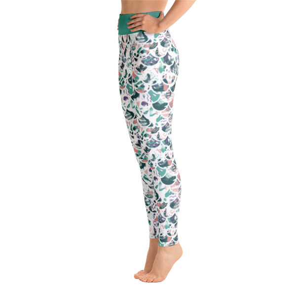 Patterned Mermaid Abstract Athletic Yoga Leggings