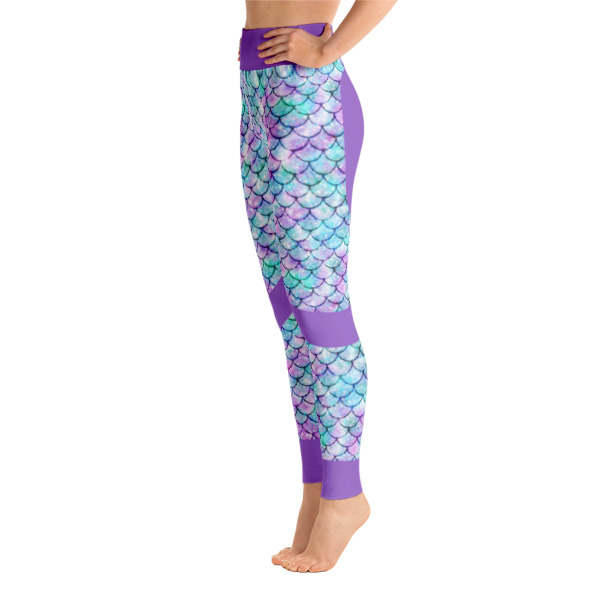 Colorful Mermaid Multi Colored Yoga Leggings