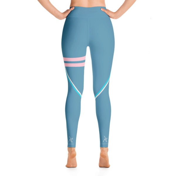 Striped Athletic Blue Yoga Leggings