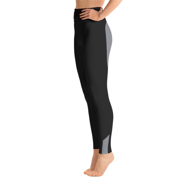 Colorful Black-Gray Running Yoga Leggings