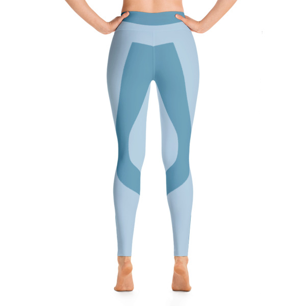 Patterned Blue Athletic Yoga Leggings