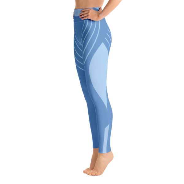 Striped Symmetry Blue Athletic For Girls Yoga Leggings