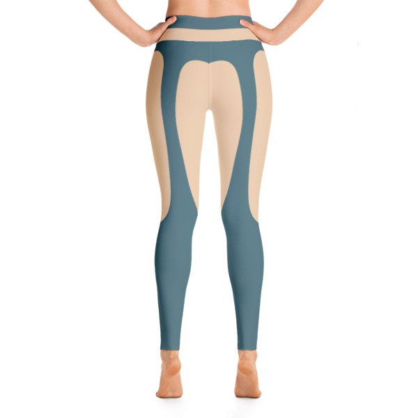 Colorful Abstract Turquoise Yoga Leggings