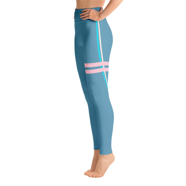 Striped Athletic Blue Yoga Leggings