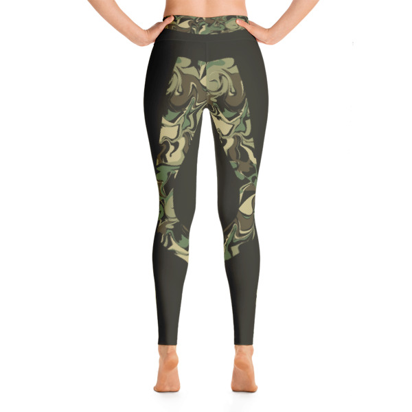 Camouflage Patterned Green Yoga Leggings