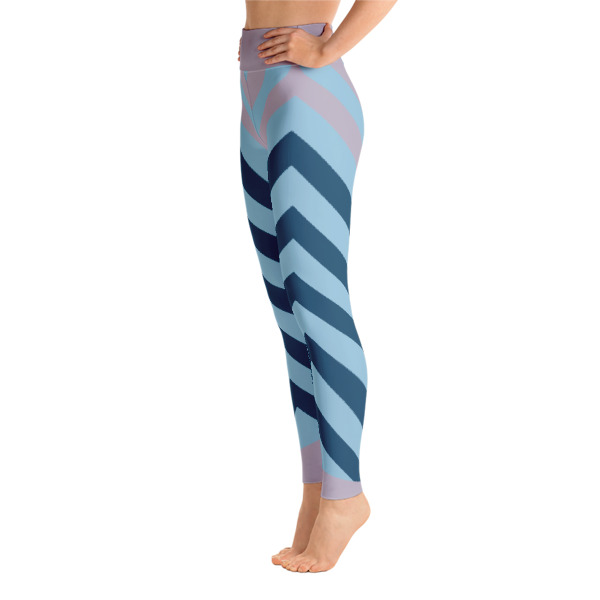 Womens Patterned Blue – Gray Workout Yoga Leggings
