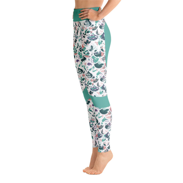 Patterned Mermaid Abstract Workout Yoga Leggings