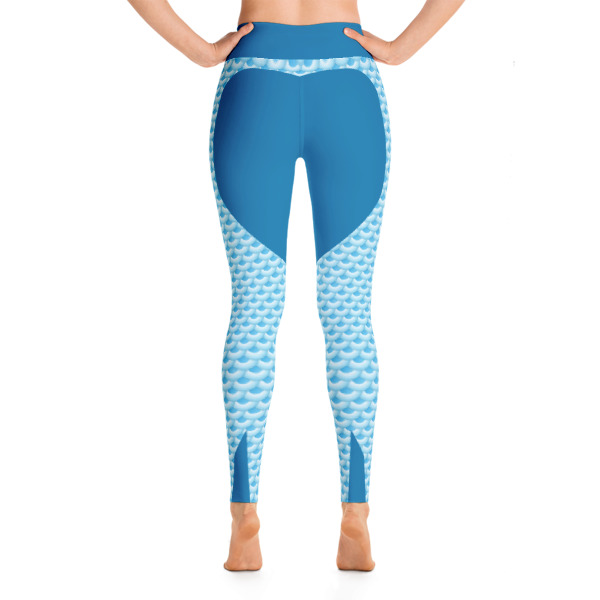 Colorful Mermaid Colored Blue Yoga Leggings