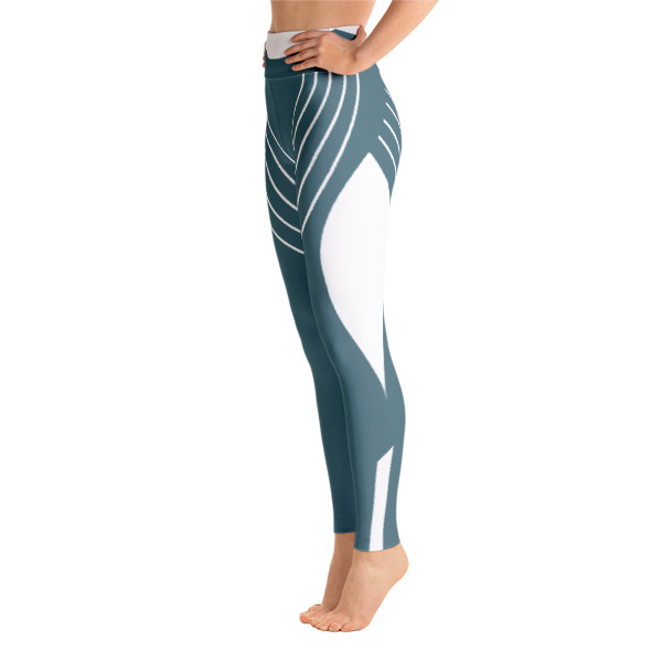 Striped Symmetry Blue For Girls Yoga Leggings