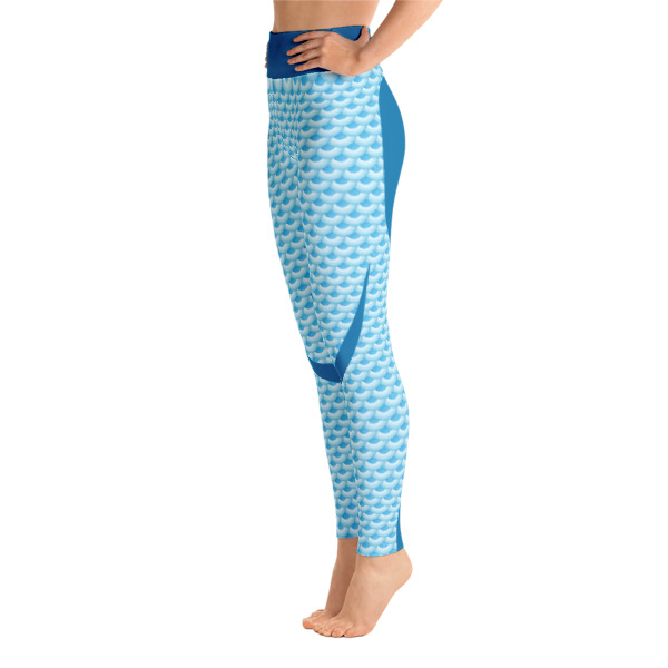 Colorful Mermaid Colored Blue Yoga Leggings