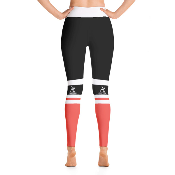 Colorful Striped Black Workout Yoga Leggings