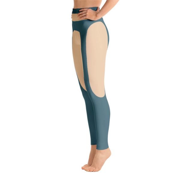 Colorful Abstract Turquoise Yoga Leggings