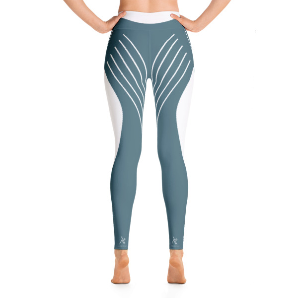 Striped Symmetry Blue For Girls Yoga Leggings