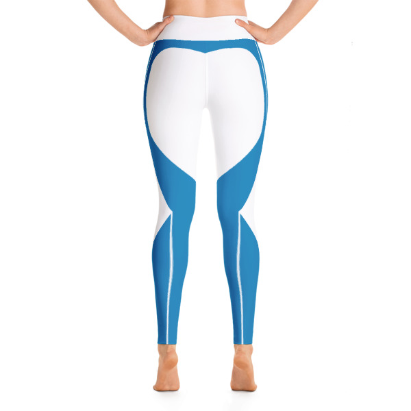 Womens Colorful White – Blue Running Yoga Leggings