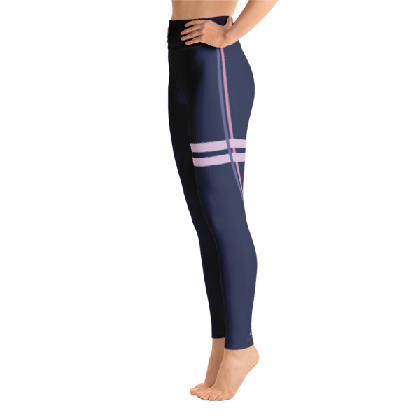 Striped Athletic Purple Yoga Leggings